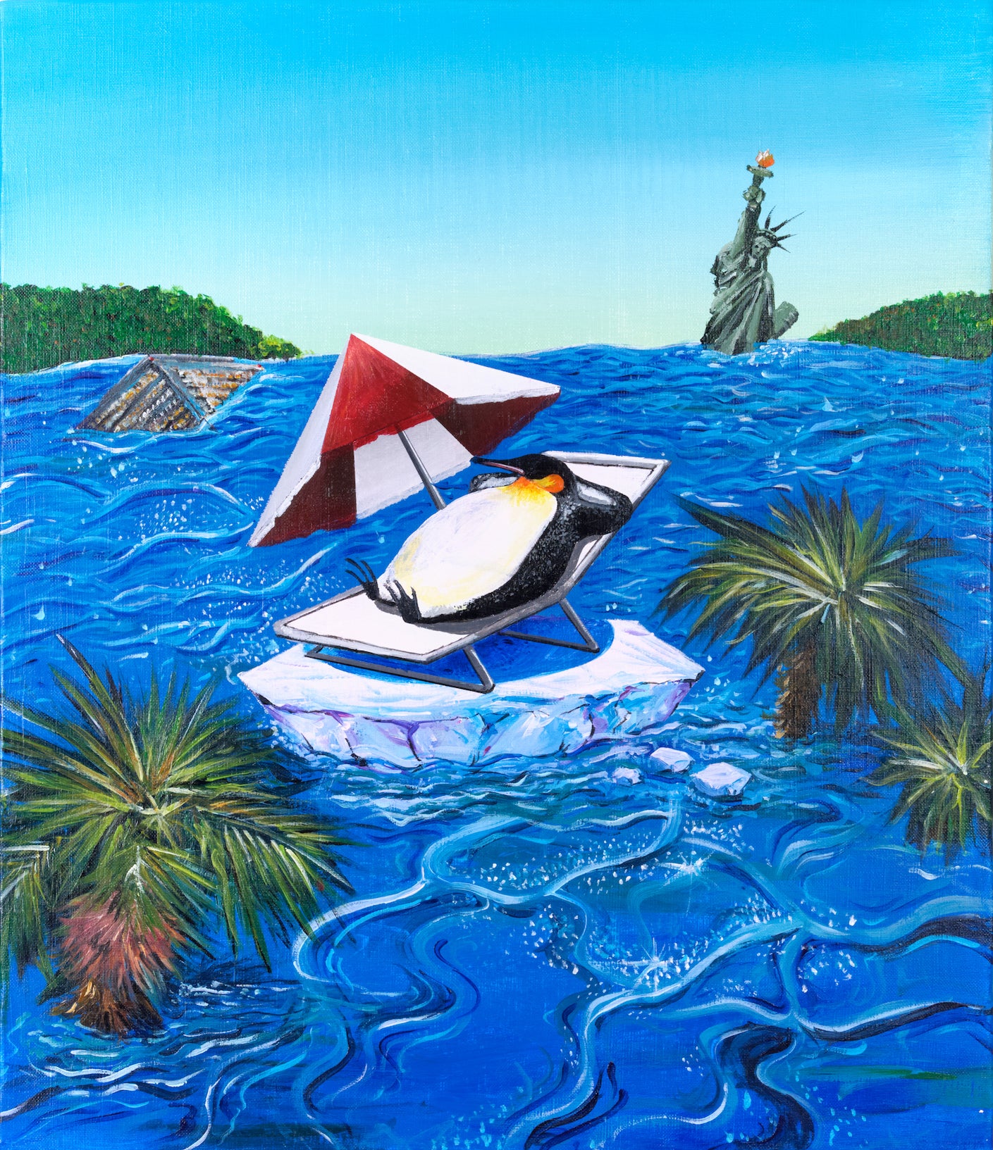 "Penguin On The Last Ice" by Hirochika Machida (Original Artwork)